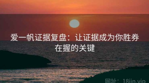 爱一帆证据复盘：让证据成为你胜券在握的关键