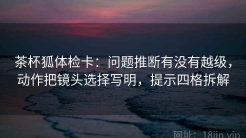 茶杯狐体检卡：问题推断有没有越级，动作把镜头选择写明，提示四格拆解