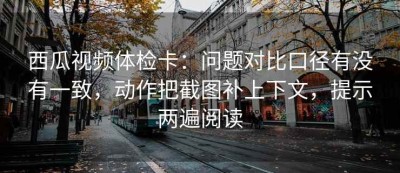 西瓜视频体检卡：问题对比口径有没有一致，动作把截图补上下文，提示两遍阅读
