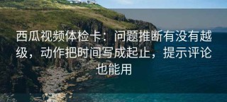 西瓜视频体检卡：问题推断有没有越级，动作把时间写成起止，提示评论也能用