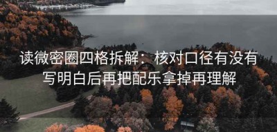 读微密圈四格拆解：核对口径有没有写明白后再把配乐拿掉再理解